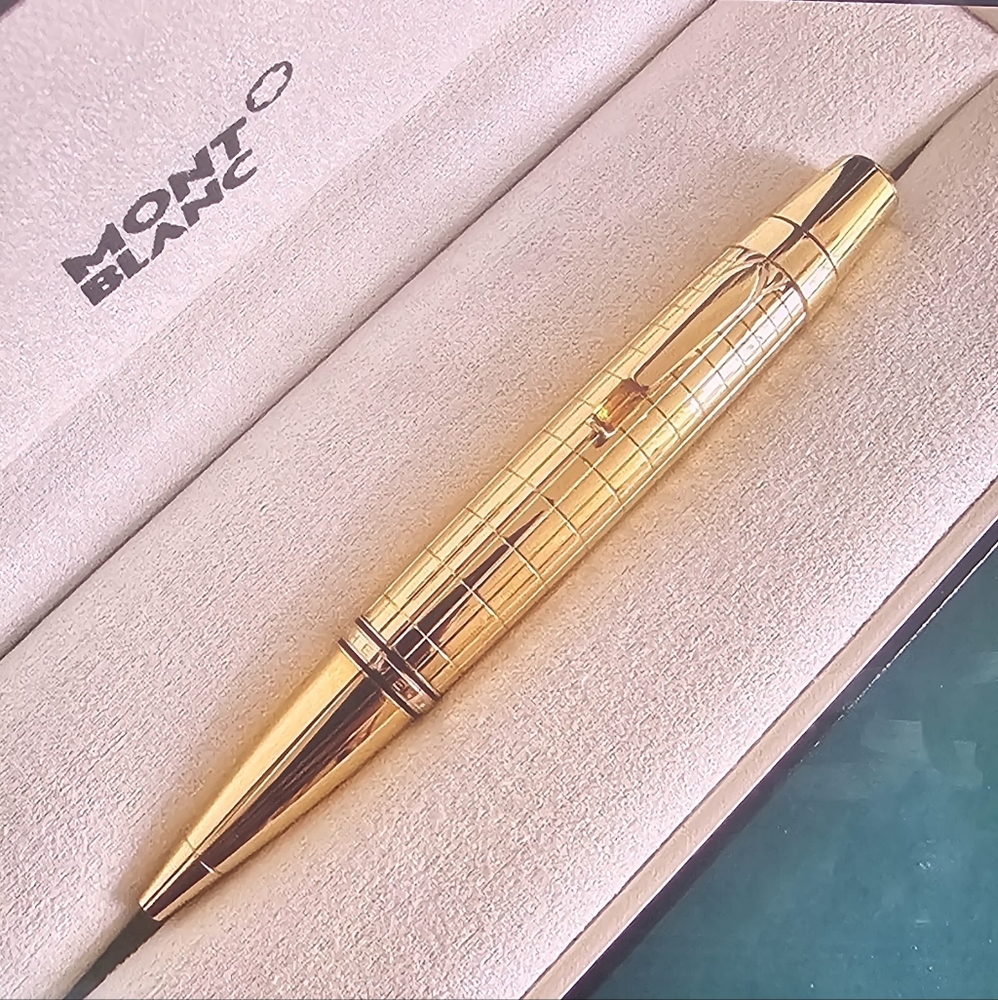 Montblanc Gold-Tone Ballpoint Pen with Signature Clip